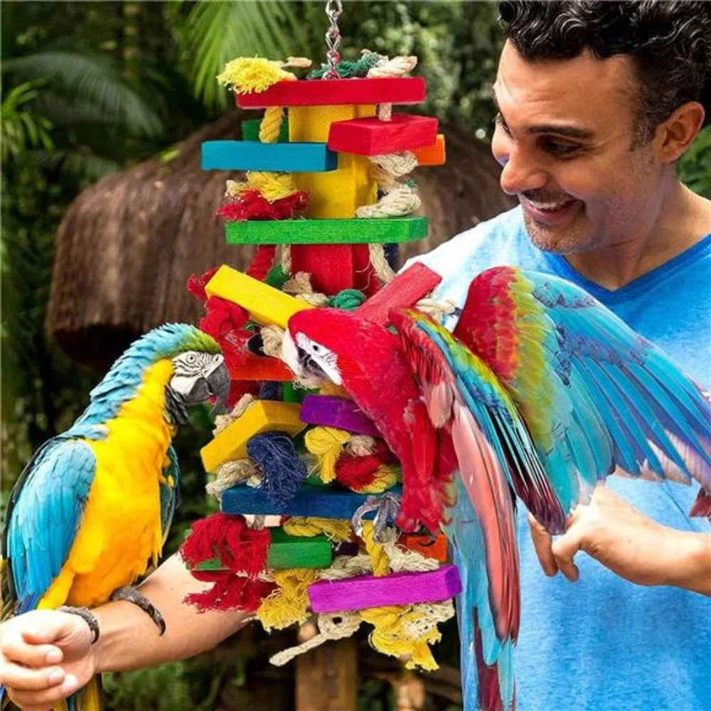 Extra Large Bird Parrot Toys for Macaws, African Grey, Amazon Parrots